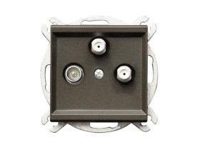 SONATA Gniazdo antenowe RTV-SAT z 2 wyjściami SAT czekoladowy metalik GPA-R2S/m/40 OSPEL