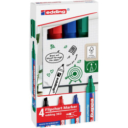 Edding 4-383-4-2 Flipchart marker 1 pc Black Water-based odourless