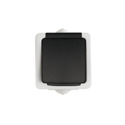 TEKNO IP54 szaro/czar.gniazdo 1x2p/Z Kanlux 25356