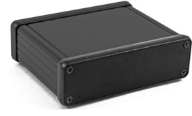 Aluminum enclosure, (L x W x H) 80 x 103 x 31 mm, black (RAL 9004), IP54, 1455L801BK