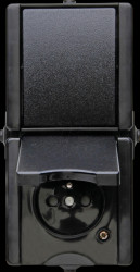 139505003 proAQA toggle switch-socket outlet combination, black