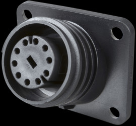 PX0941/10/S Flange mount connector, 10-pin, socket