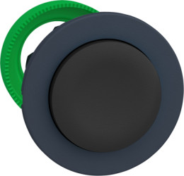Pushbutton, unlabeled, unlit, groping, waistband round, black, front ring dark gray, mounting Ø 30.5 mm, ZB5FL2