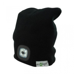 Czapka z latarką LED Czarna 1W 6500K