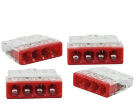 Szybkozłączka 4-krotna, max. 2,5mm2, czerwona / 76003 /5szt./