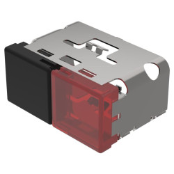 Soczewki do wskaźników, 03-902, Czarny, Czerwony, Prostokąt, długość: 38