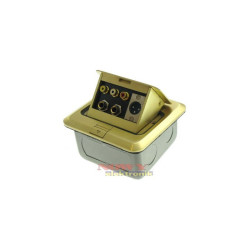 Gniazdo audio floorbox podłogowe 1xXLR 2xJACK 6.3 2xRCA metal zł.GNI0273
