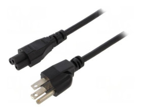 Kabel: 3x18AWG, IEC C13 żeński,NEMA 5-15 (B) wtyk, 1,8m LT-202+501 SVT 18/3 105C BLK 1.8M