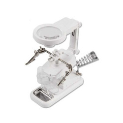 TRZECIA REKA UCHWYT MONTAŻOWY Z LUPĄ x3/4.5/25 PODŚWIETLENIE LED PODSTAWKA PES0083