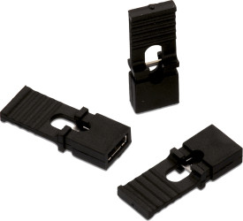 Mikroprzełącznik, Żeński, Prosty, Czarny, typ: Zworka, 3-pinowe raster: 2.54mm, Złoto