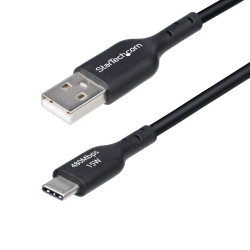 Kabel USB Złącze A USB A Złącze B USB C dł. 1m Kabel ładujący z USB-A na USB-C USB 2.0 kolor: Czarny
