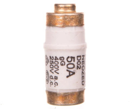 Wkładka topikowa NEOZED 400V AC / 250C DC klasa gG D02 50A kolor biały 5SE2350 /10szt./