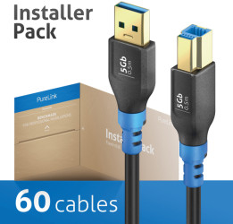 FI-U300-005-PCK USB 5 Gb/s cable, A plug to B plug, 0.5 m, pack of 60