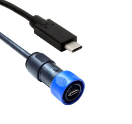 Kabel USB Złącze A USB C Złącze B USB C dł. 1m Przewód USB USB 3.2 kolor: Czarny