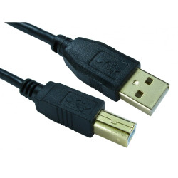 Kabel USB Złącze A USB A Złącze B USB B dł. 5m Przewód przedłużający USB USB 2.0 kolor: Czarny