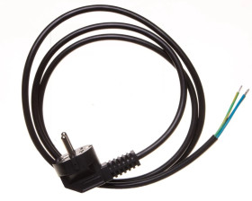Przewód przyłączeniowy W-2 3x1,0 mm2 czarny z wtyczką kątową 1,5m 51.923