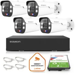 Zestaw monitoringu Easycam z 4 kamerami EC-IP-B5MP50DLT 5MPx z aktywnym odstraszaniem