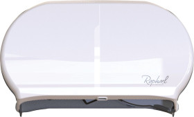 Dozownik papieru toaletowego, Biały, ABS, Podwójny, 140mm x 300mm x 490mm