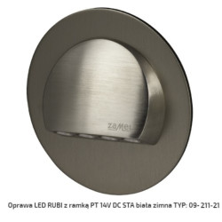 LED RUBI z ramką stal p/t 14V DC zimna ZAMEL