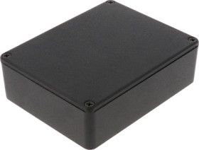 Aluminum die cast enclosure, (L x W x H) 119 x 94 x 38 mm, black (RAL 9005), IP54, 1590BB2BK