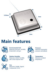 Bosch Sensortec Czujnik temperatury i wilgotności SPI, I2C BME680 Czujnik temperatury Cyfrowe 85 °C -40 °C ±0.6 %, 0 to