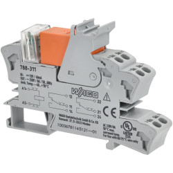 WAGO 788-311 12VDC 8A DPDT-CO DIN Rail Mountable Relay Module
