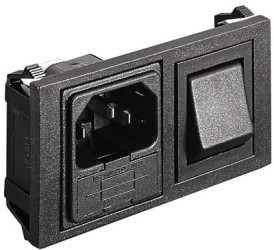 Combination element plug C14, 3 pole, screw mounting, plug-in connection, black, BZH01/Z0000/11