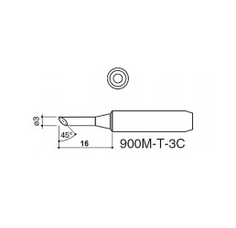 900M-T-3C Cut Black Soldering Iron Tip