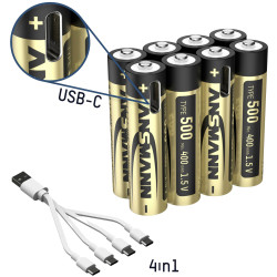 Ansmann 1311-0031 AAA Rechargeable Lithium Battery 400mAh 8 Pcs 1.2V
