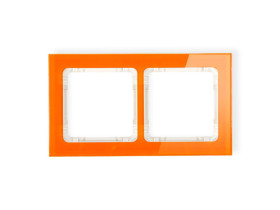 DECO Ramka 2 podwójna uniwersalna - efekt szkła (ramka: pomarańczowa: spód: beżowy) pomarańczowy 13-1-DRS-2 KARLIK