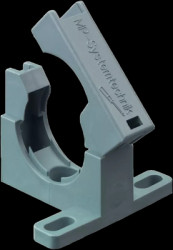 Universal holder, with foot, (L x W x H) 51 x 60 x 48 mm, PA, gray, for M32/P29, 83621614