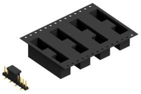 Pin header, 9 pole, pitch 2.54 mm, angled, black, SLLP5SMD0519GBTR