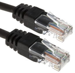 Cat5e Kabel Ethernet długość 25 m RS PRO Czarny RJ45 Męski RJ45 Męski Niska emisja dymu bez halogenu Bez ekranowania