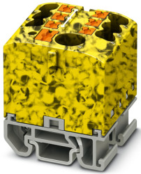 Distribution block, push-in connection, 0.14-4.0 mm², 7 pole, 24 A, 8 kV, yellow/black, 3274186