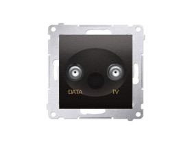 SIMON 54 Gniazdo antenowe TV-DATA dwa porty wyjściowe typu "F" częstotliwość dla wejścia 5-1000 MHz antracyt DAD1.01/48 KONTAKT