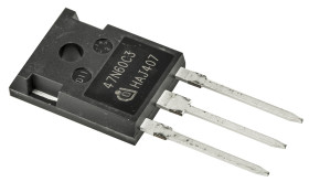 MOSFET Typ N-kanałowy 47 A TO-247 650 V Rozszerzenie 3-pinowy Otwór przelotowy 415 W Infineon 70 mΩ SPW47N60C3FKSA1