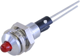 Signal light, red, 4 mcd, Mounting Ø 6 mm, pitch 2.54 mm, LED number: 1, 2663.3021