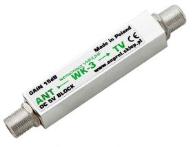 Wzmacniacz antenowy przelotowy WK-3 DVB-T 5V BLOCK