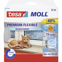 tesa 05417-00200-02 Premium flexible draught excluder 6m x 9mm clear