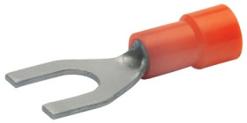 Insulated forked cable lug, 0.5-1.0 mm², AWG 20 to 18, 3.2 mm, M3, red, 620C3