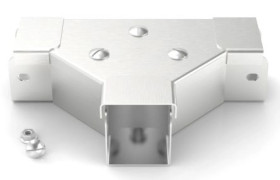 Teownik pokrywy przedniej do koryt kablowych Stal nierdzewna 304 Zatyczka przednia rozgałęzienia T 50 x 50mm RS PRO