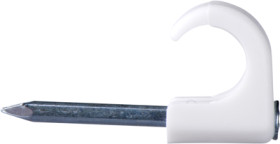 Nail clamp, max. bundle Ø 10 mm, PP/steel, white, (L) 25 mm, 2032011