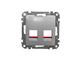 SEDNA DESIGN & ELEMENTS Płytka czołowa 2xRJ45 do 5e-6UTP KRONE srebrne aluminium SDD113441C SCHNEIDER ELECTRIC