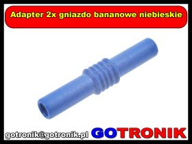 Adapter 2x gniazdo bananowe niebieskie