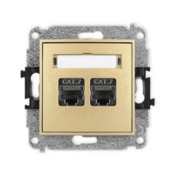 ICON Mechanizm gniazda komputerowego podwójnego 2xRJ45, kat. 7, ekranowane, 8-stykowy złoty 29IGK-10