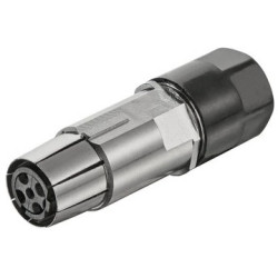 Socket contact insert, M12, D coding, 4 pole, unequipped, crimp connection, 09148812405