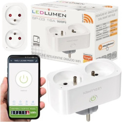 Podwójne gniazdo WiFi TUYA SP-03 16A