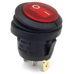 Przełącznik A605/R ON-OFF Red 1-Torowy, Hermet. Czerwony 6A Podśw.12V