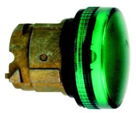 Główka wskaźnika św. ziel., O 22, ziel. soczewka zwykła zintg. LED ZB4BV033S