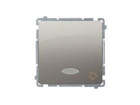 SIMON BASIC Wyłącznik zwierny przycisk "dzwonek" z podświetleniem LED (moduł) szybkozłącza satynowy BMD1L.01/29 KONTAKT SIMON